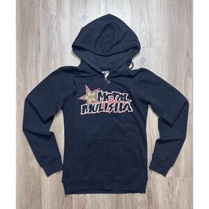 Y2K Metal Mulisha Rockstar Energy Drink Zip‎ Up Women Hoodie Size M